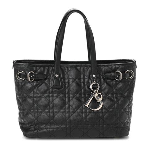 CHRISTIAN DIOR Coated Canvas Cannage Mini Panarea Tote .